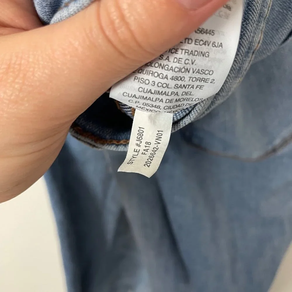 J. Crew Factory Woman's Sz 31High Rise Medium Wash Skinny Jeans Frayed Acid Wash - Picture 5 of 9